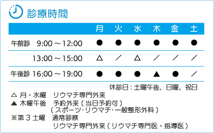 かわかみ整形外科クリニック 診療時間